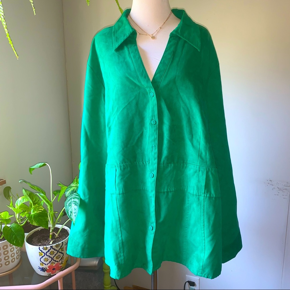 Faux Suede Green Blazer Jacket